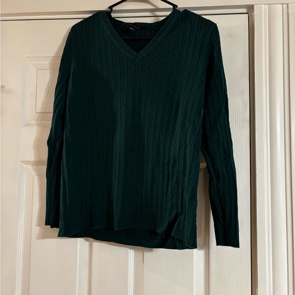 Tommy Hilfiger Deep Green V-Neck Sweater